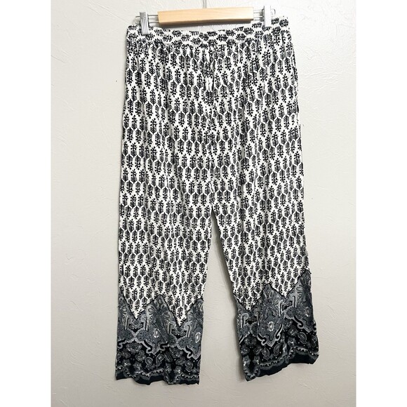 Exclusively For Signals Medium Pull-On Boho Pants Pockets Boho Black Wide Leg - Picture 6 of 6